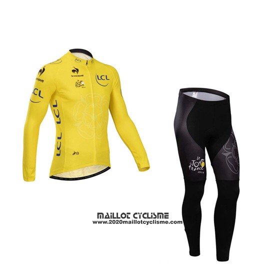 2014 Maillot Ciclismo Tour de France Jaune Manches Longues et Cuissard